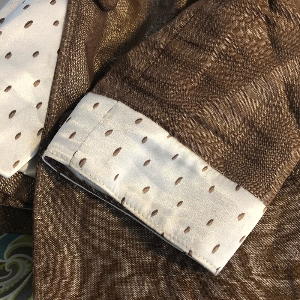Vertigo Blazer Button Linen S Bronze Metallic EUC - Picture 6 of 6